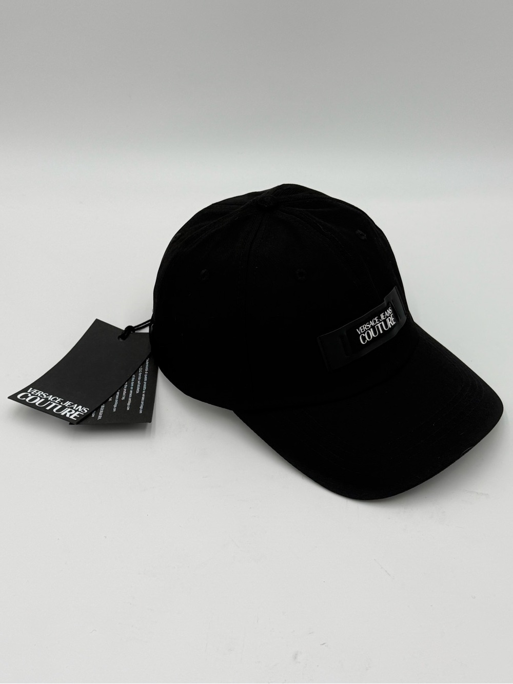 Versace Jeans Couture Black Logo Patch Baseball Cap Hat NWT Authe